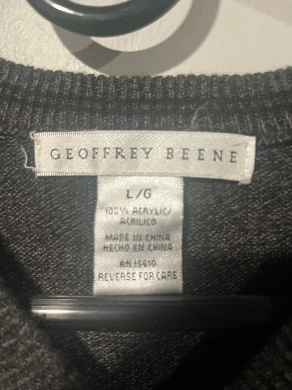 Geoffrey Beene Dark Charcoal Windowpane V-Neck Sweater Vest - Picture 3 of 4